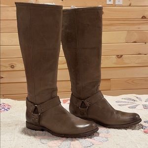 Frye Phillips Harness Grey Boots